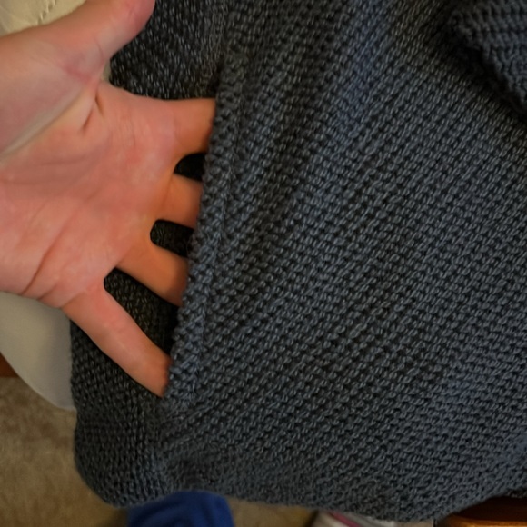 Blue Knitted Sweater Quarter button-down - Picture 5 of 6